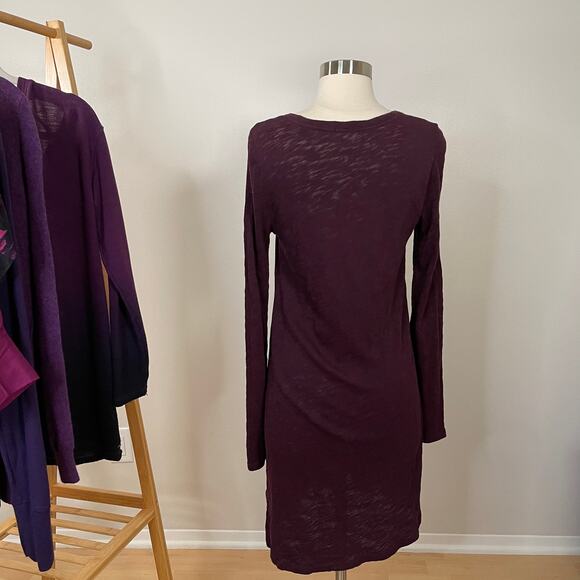 ATM • Cotton Burnout Shirt Dress Merlot - Picture 4 of 6